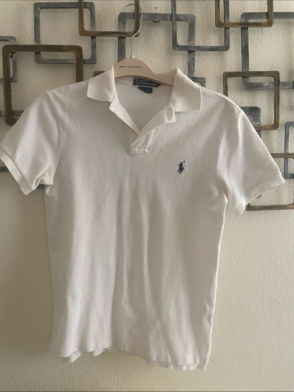 Ralph Lauren White Polo with Navy Pony Embroidery